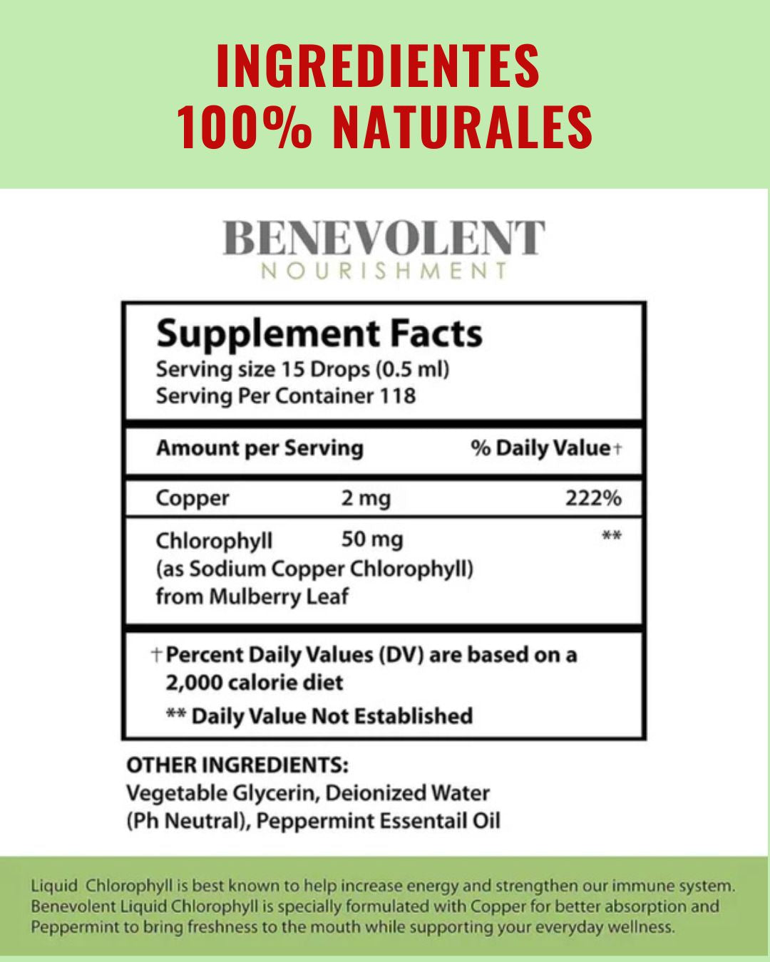 Clorofila Benevolent™ + GRATIS Ejercicios vida sana